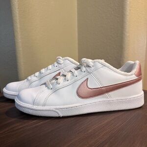 Nike Court Royale | White with a Rose Gold Swoosh | Women’s Size 8.5